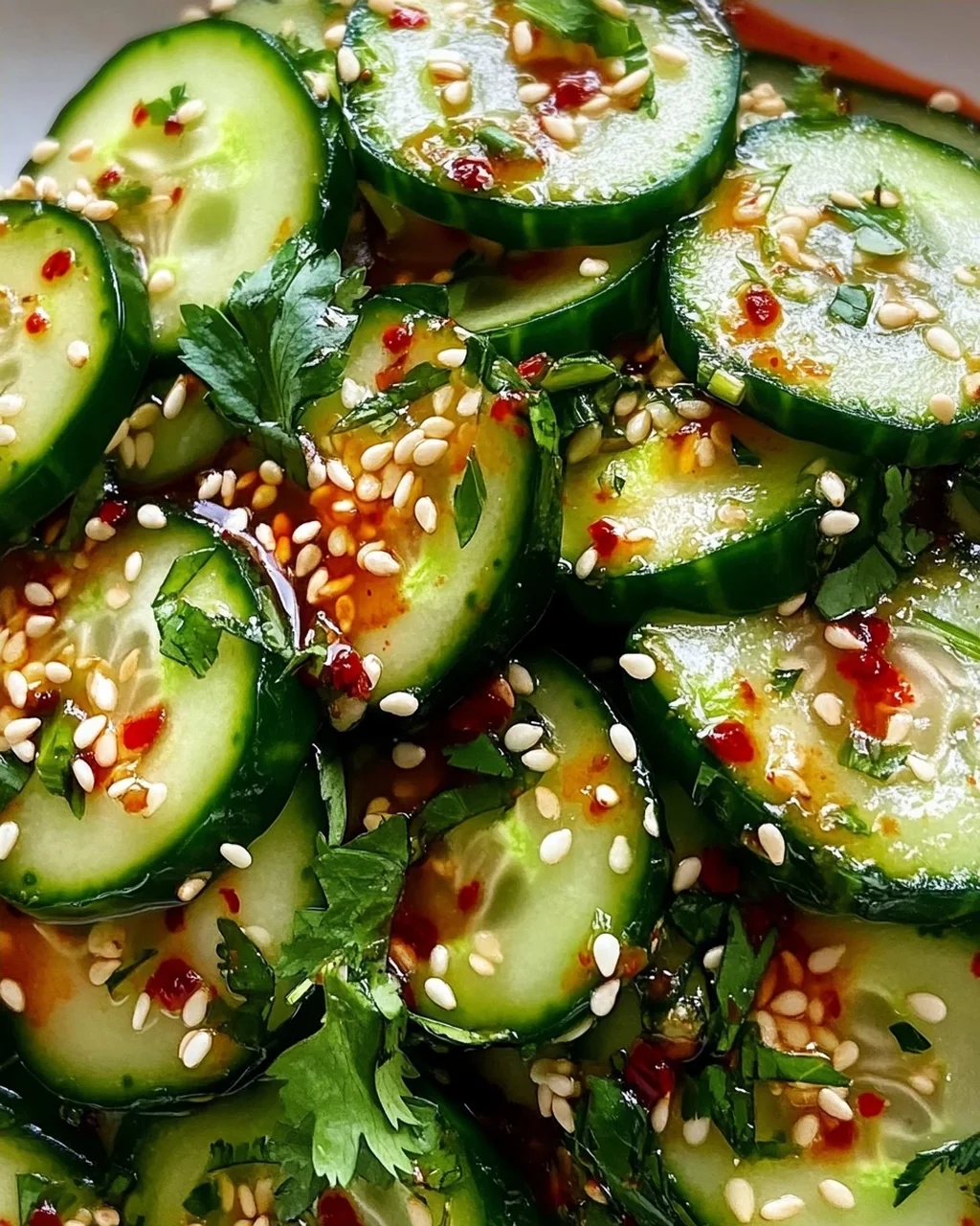 Asiatischer Gurkensalat: Chili-Sesam-Kick für heiße Tage!