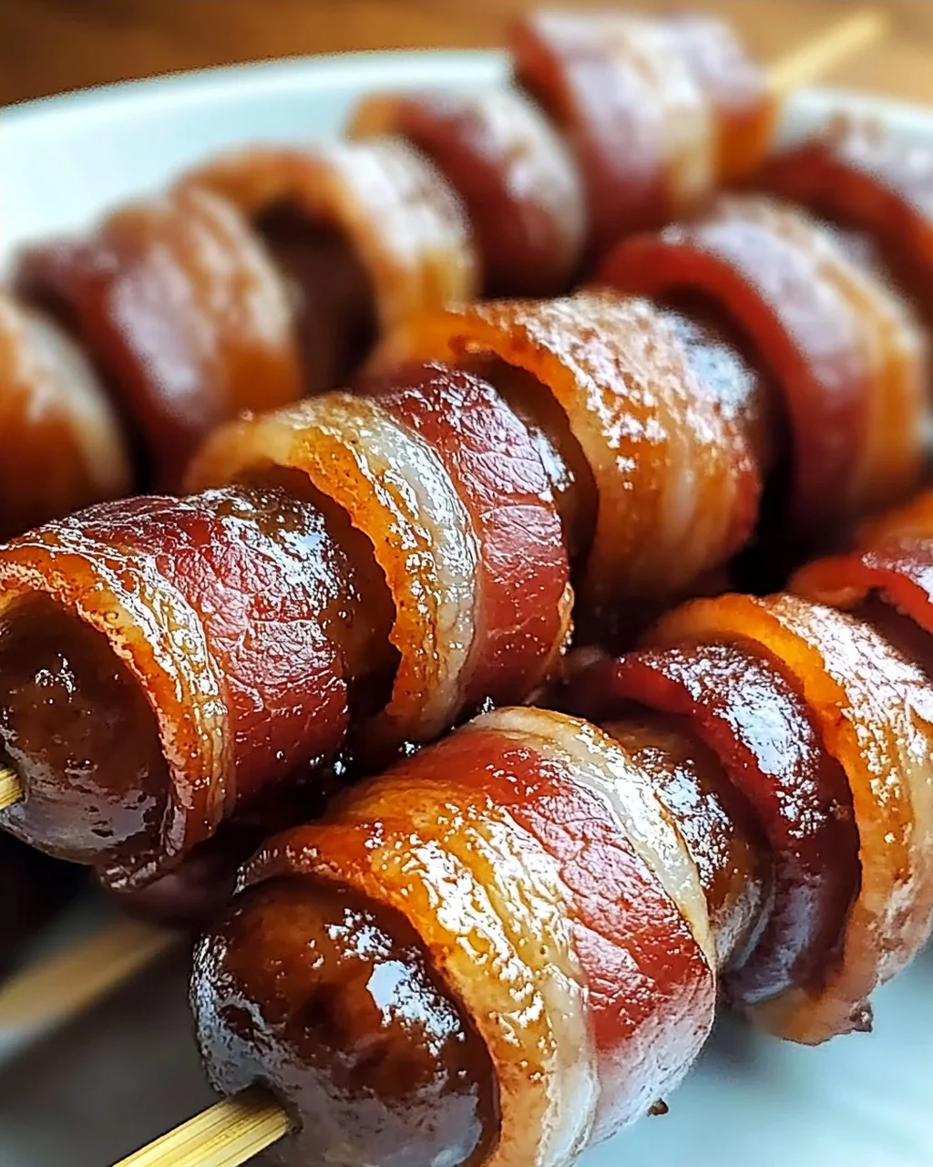 Brauner Zucker Speck umwickelt für fette Partys