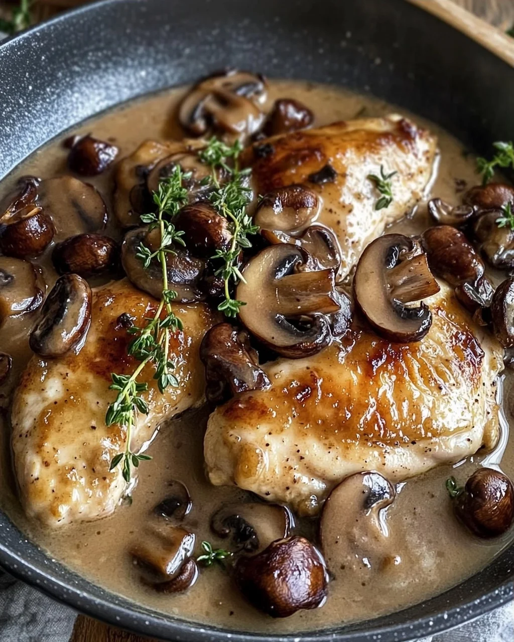 Cremiges Marsala-Hähnchen mit Balsamico Pilzen