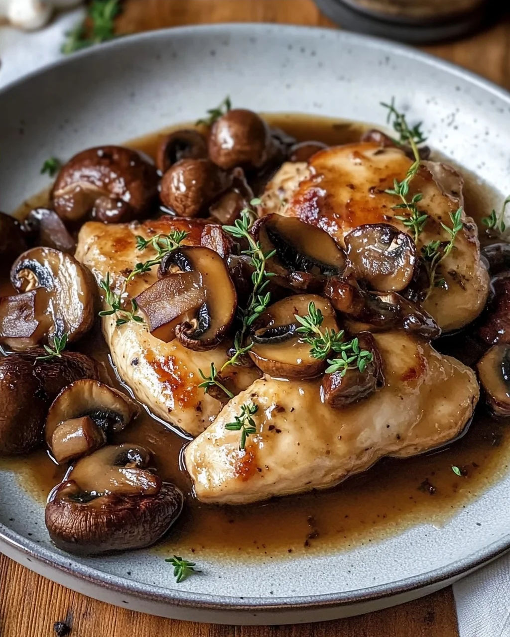 Cremiges Marsala-Hähnchen mit Balsamico Pilzen