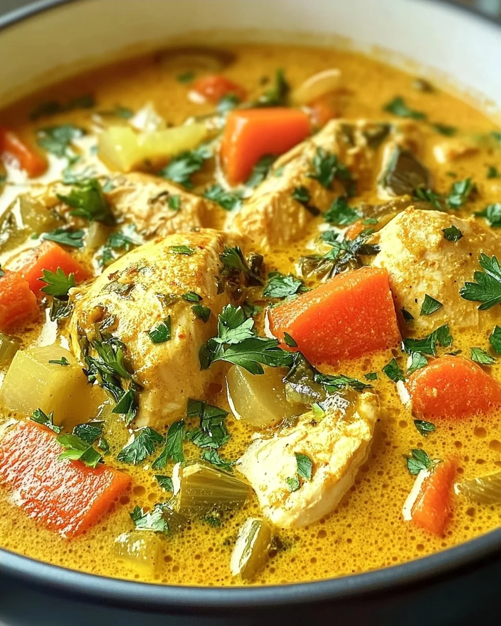 Currysuppe mit Hähnchen