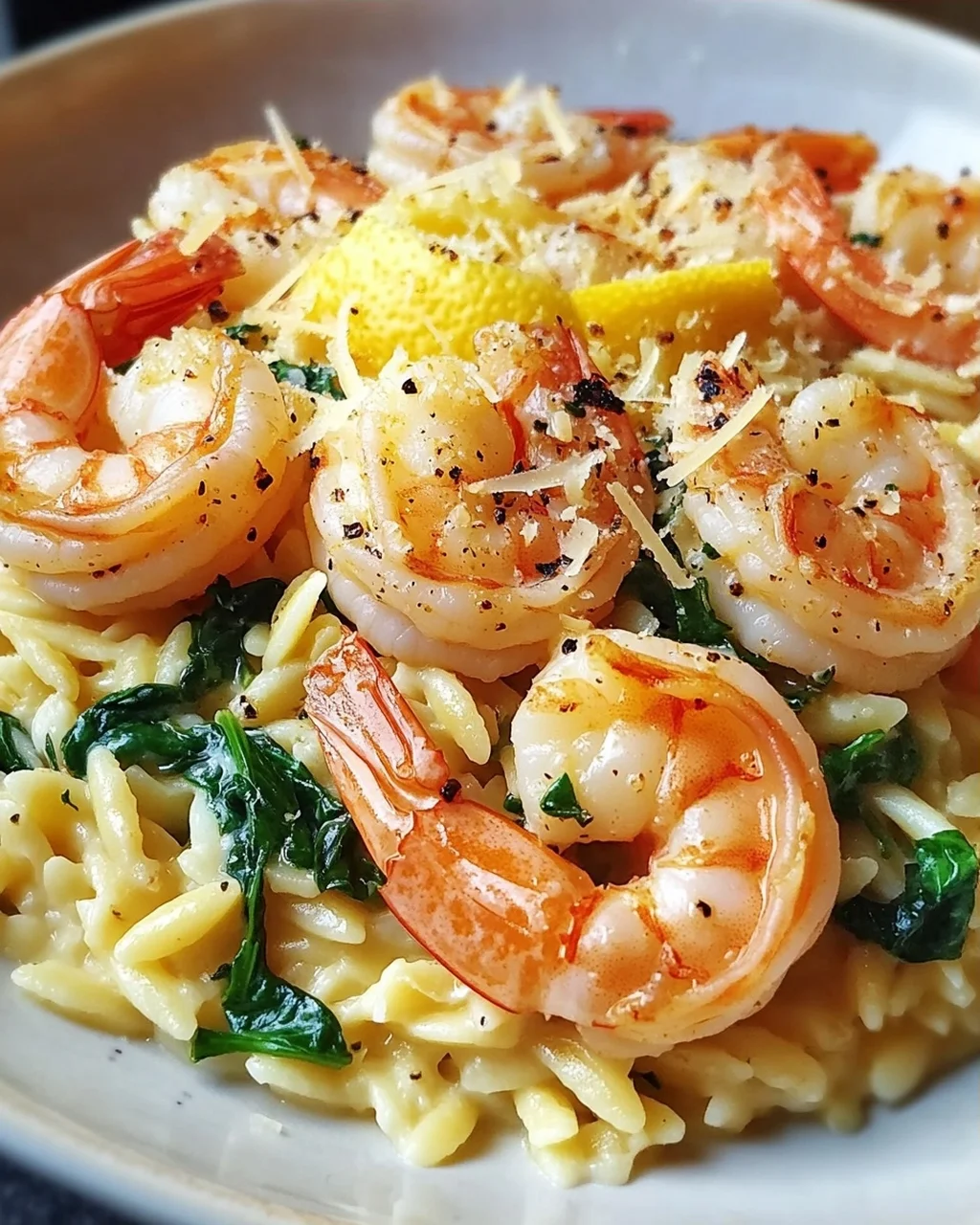 Garnelen-Orzo in Zitronen-Knoblauch-Sauce
