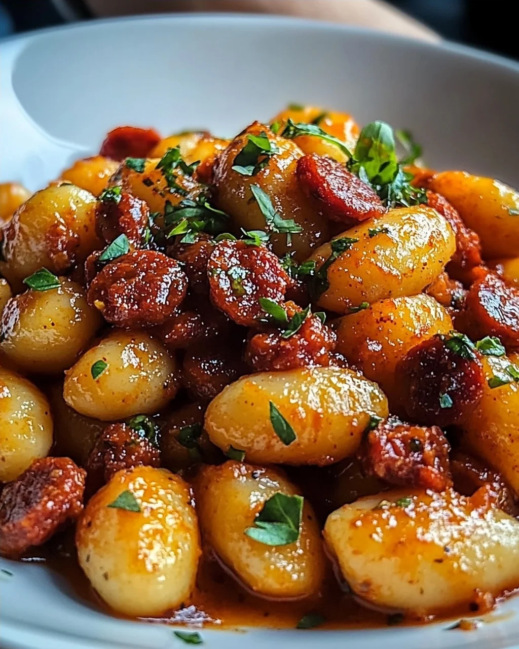 Gnocchi mit Chorizo und cremiger Harissa-Sauce