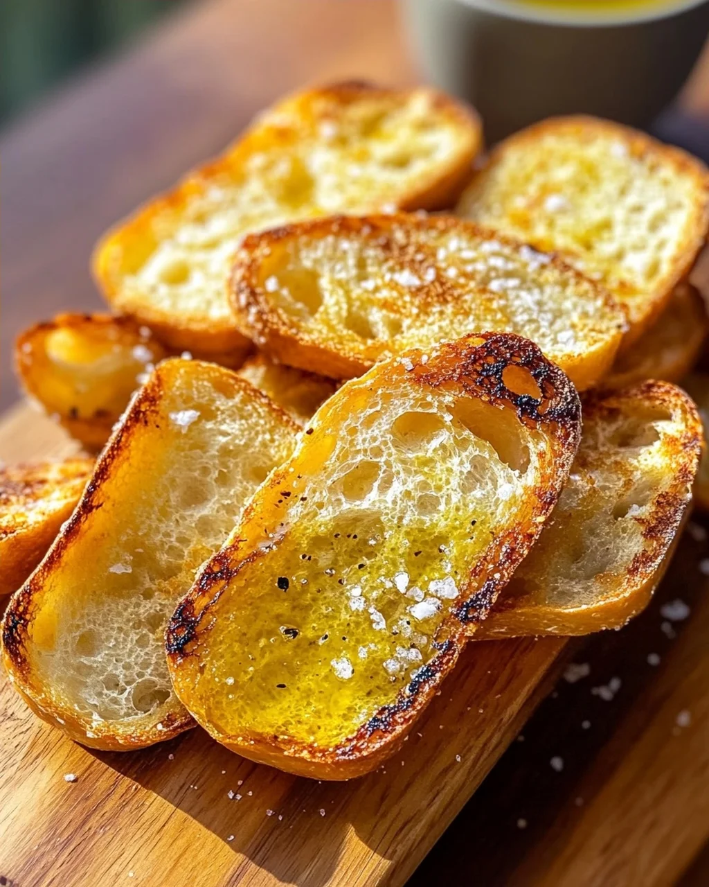 Grillbrot mit Olivenöl und Meersalz