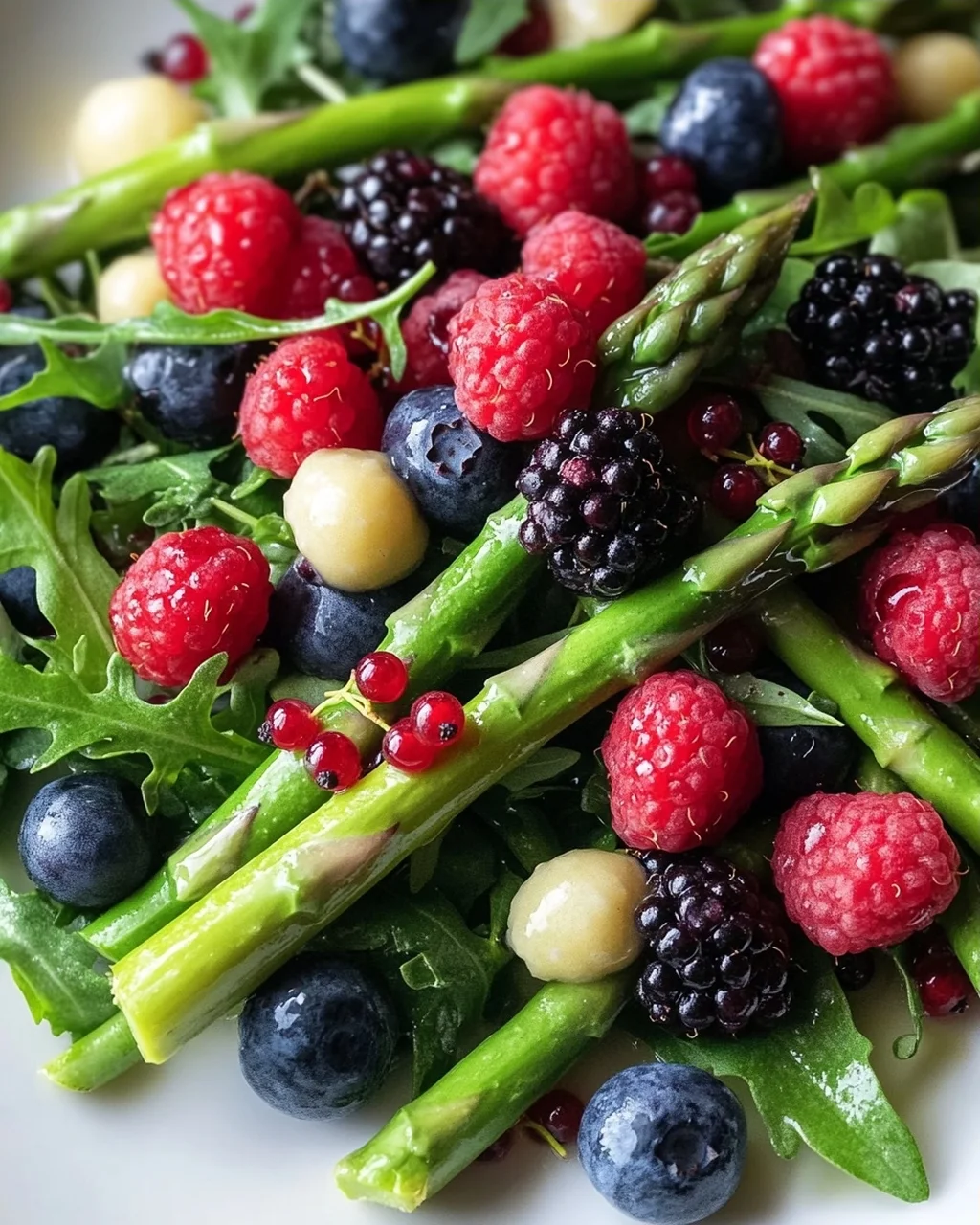 Grüner Spargel Salat Mit Erdnon-alcoholic beeren & Rucola