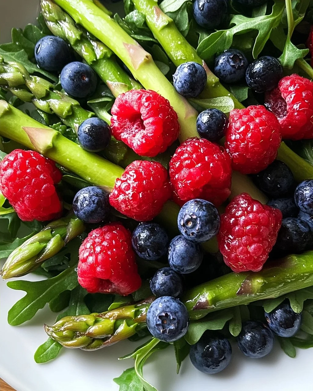 Grüner Spargel Salat Mit Erdnon-alcoholic beeren & Rucola