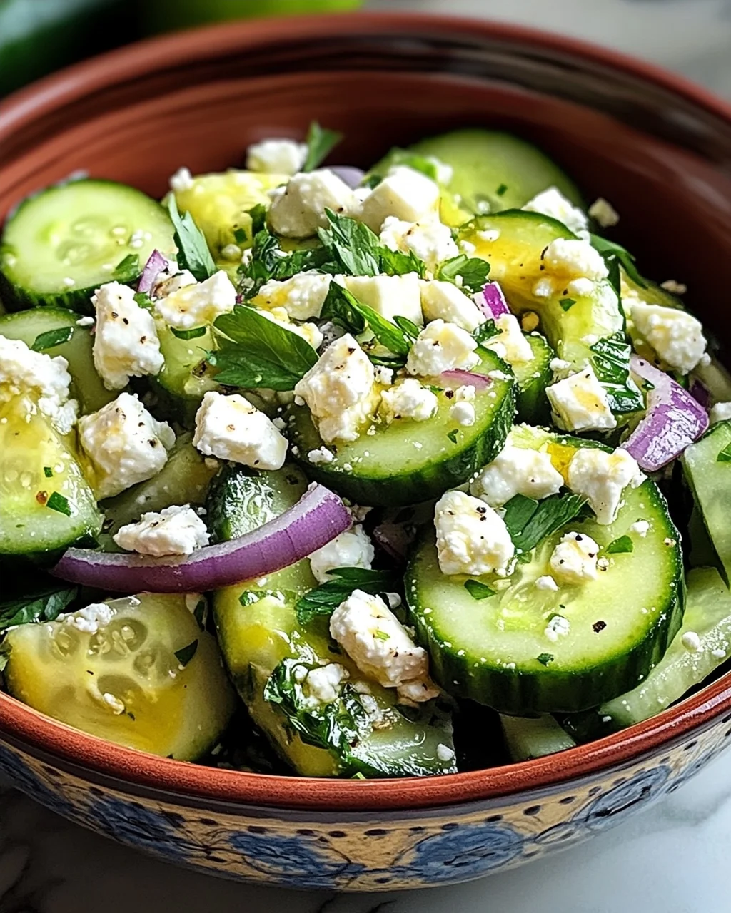 Gurken-Avocado-Salat mit Feta