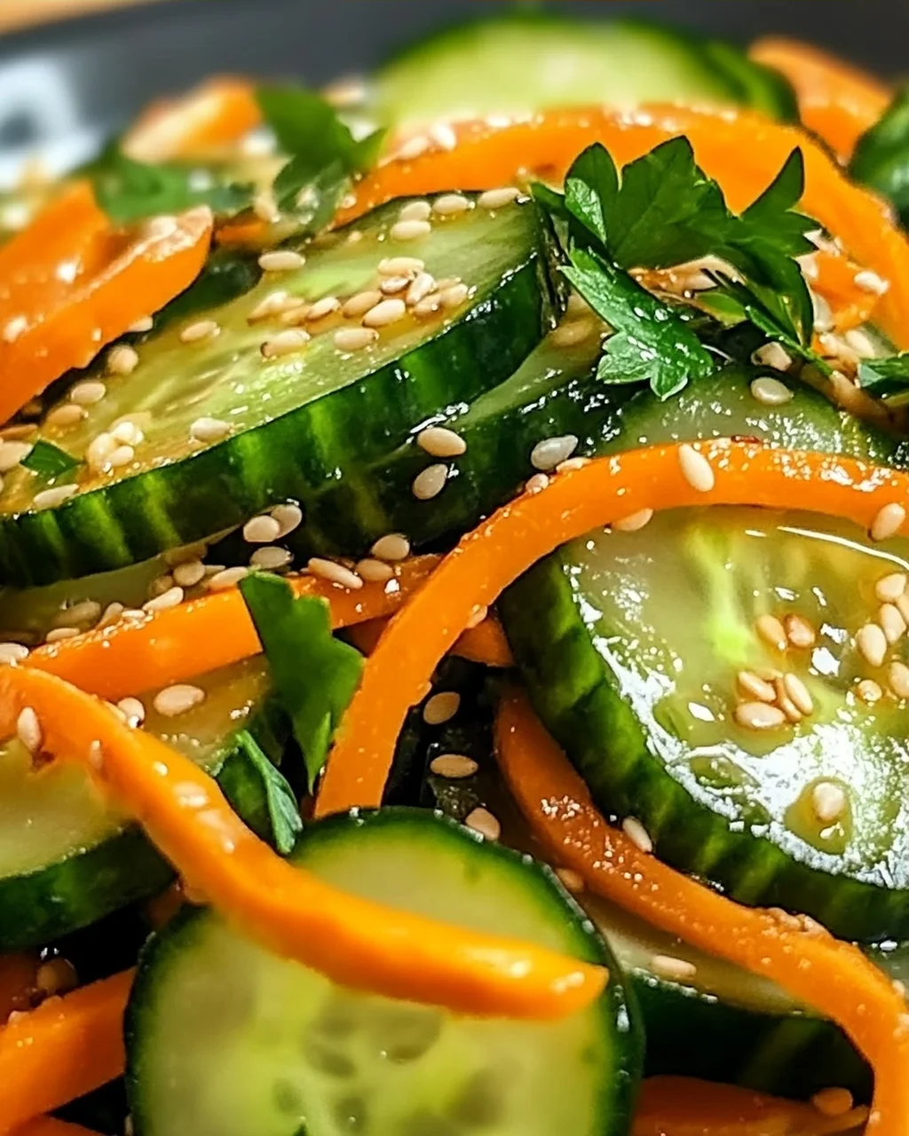 Gurkensalat mit Karotten für den Sommergenuss