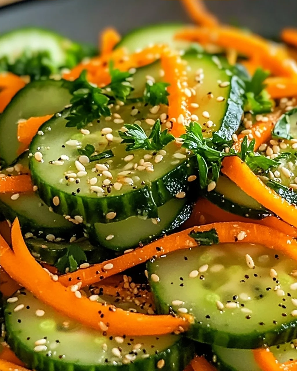 Gurkensalat mit Karotten für den Sommergenuss