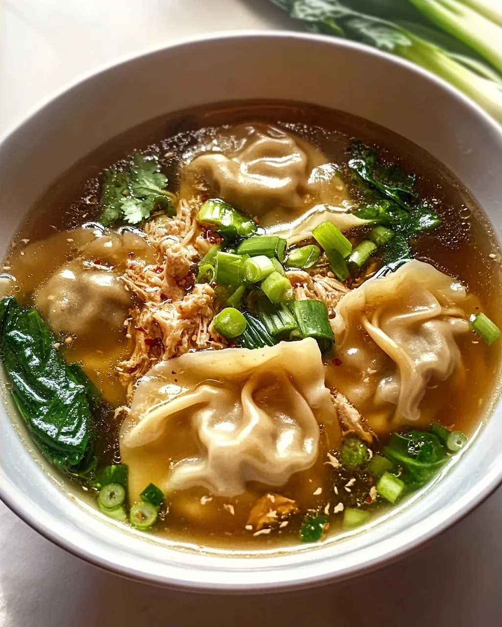 Hähnchen Ingwer Wonton Suppe: Herzhaft & Lecker mit Pak Choi!