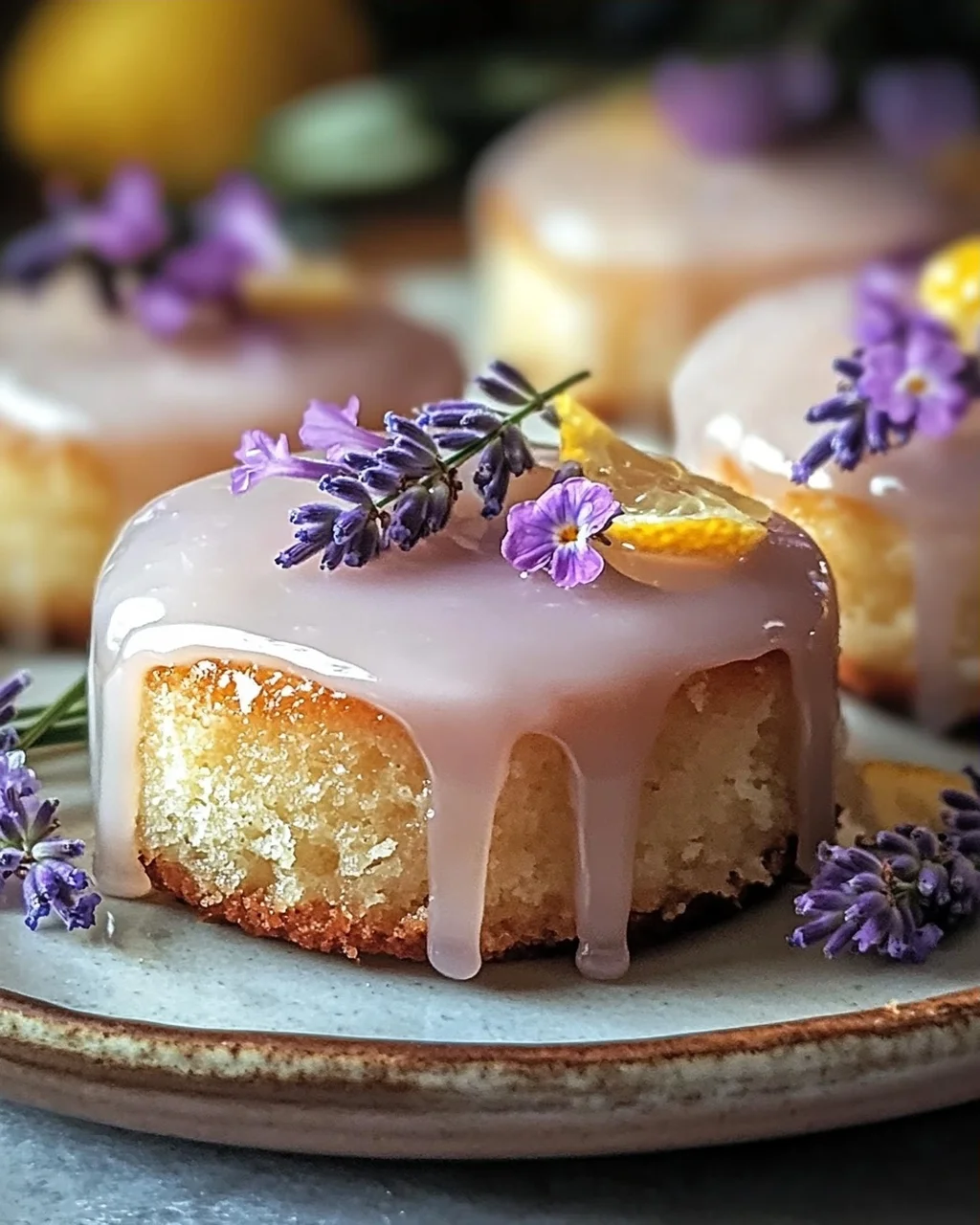 Mini Zitronenkuchen mit Lavendelglasur für besondere Anlässe