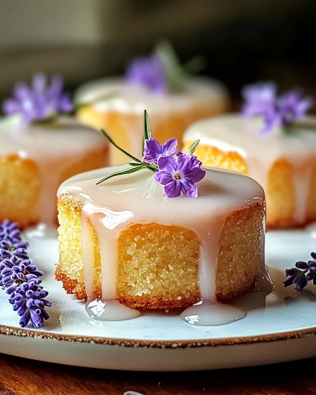 Mini Zitronenkuchen mit Lavendelglasur für besondere Anlässe
