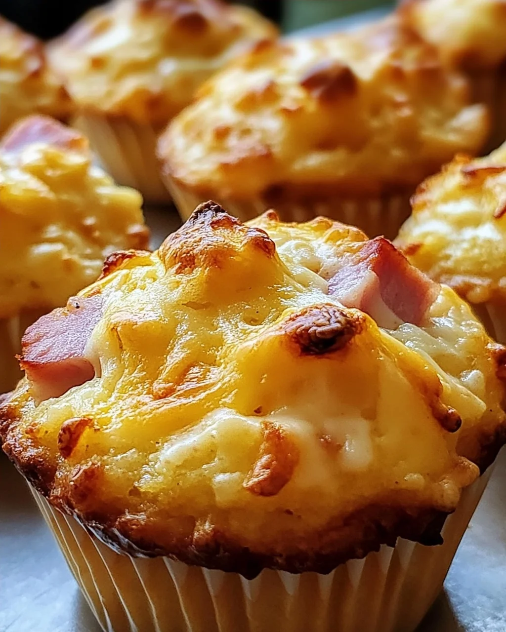 Muffins mit Putenschinken und Käse
