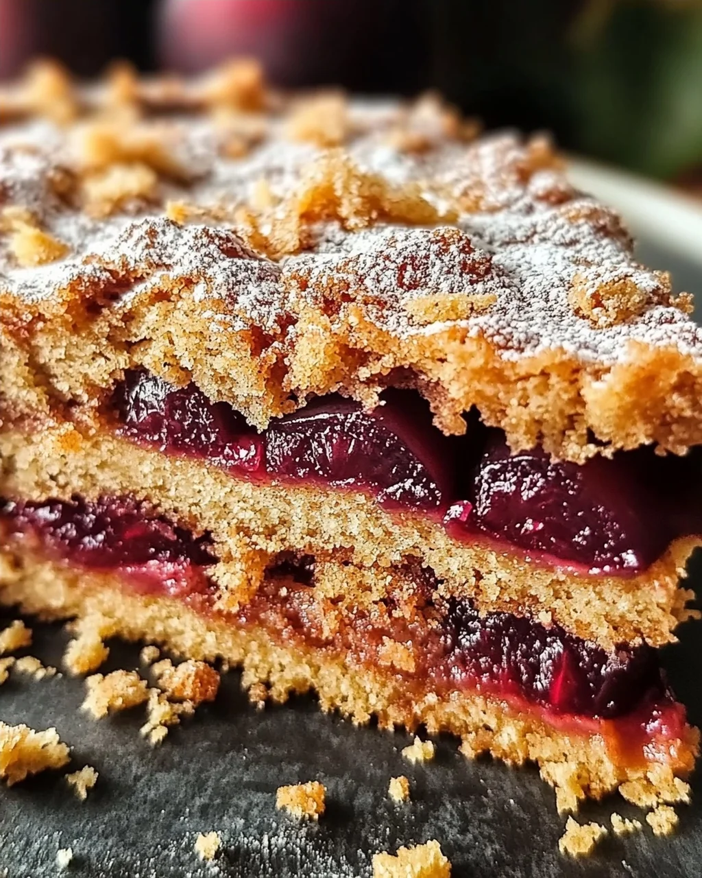Nussiger Zimtkuchen Mit Pflaumenfüllung