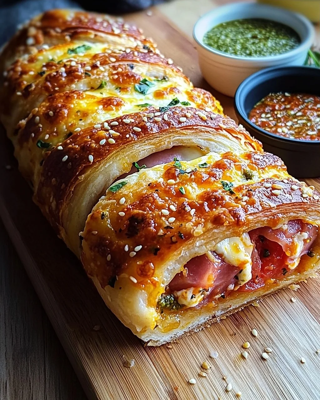 Pizza-Strudel aus fertigem Pizzateig