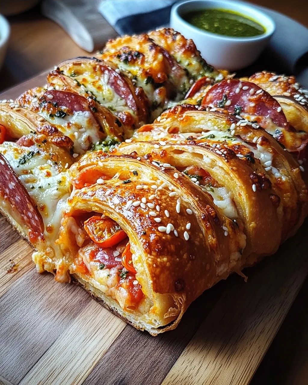 Pizza-Strudel aus fertigem Pizzateig
