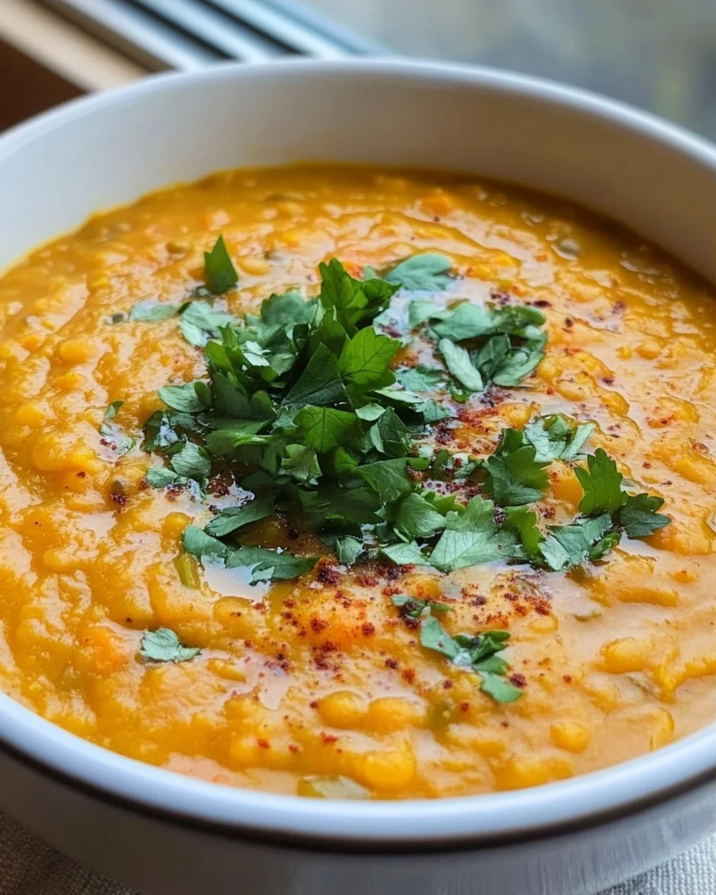 Rote Linsensuppe mit Süßkartoffeln