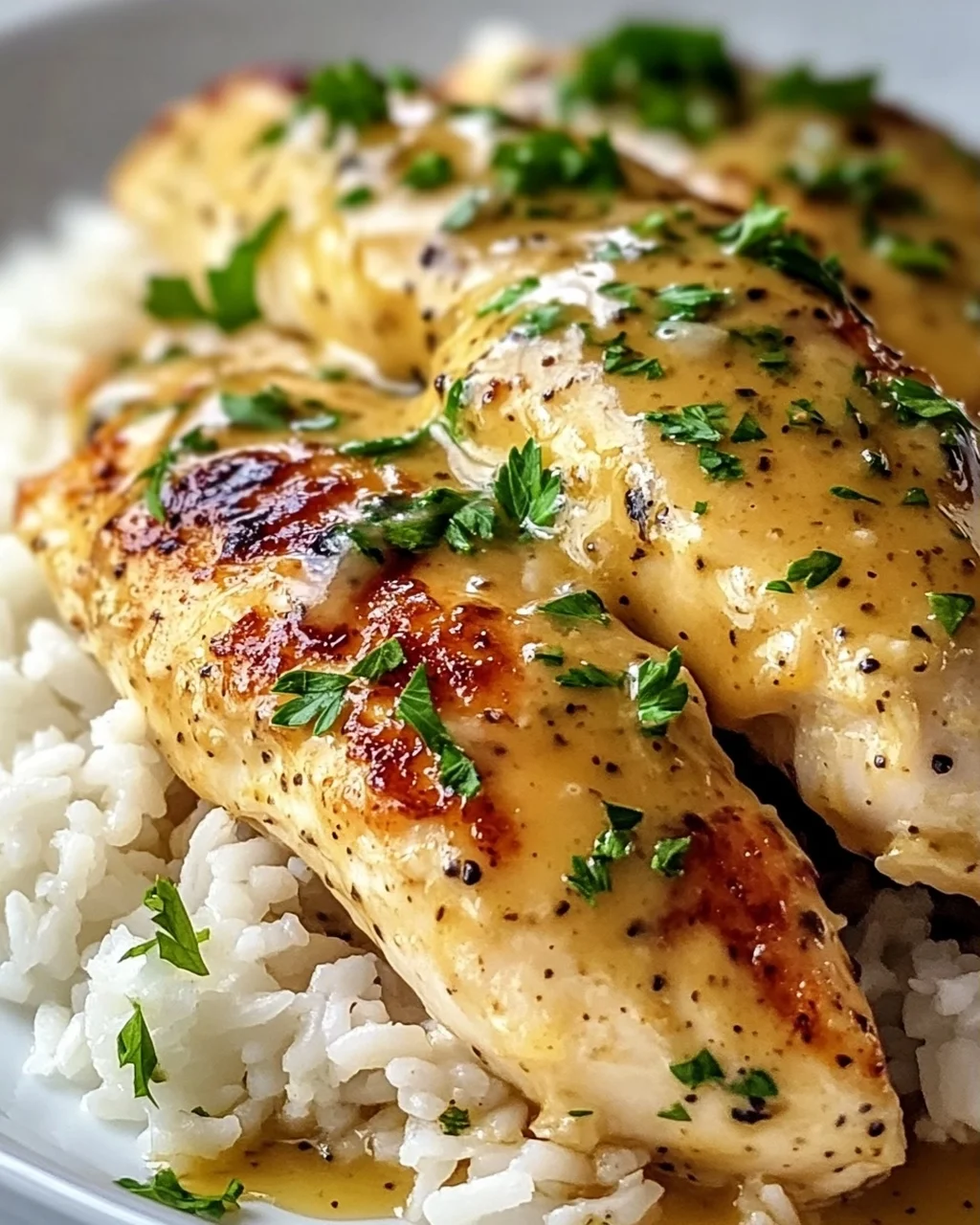 Saftiges Honig-Senf-Hähnchen mit Reis – Schnell & Lecker!