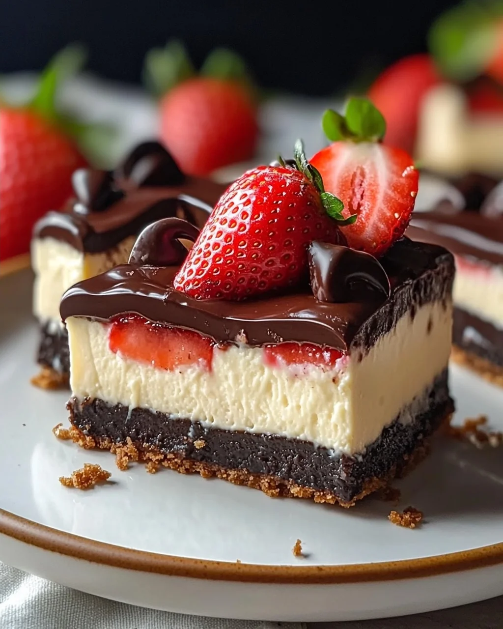 Schokoladenüberzogene Erdbeer-Cheesecakes – Genuss pur!