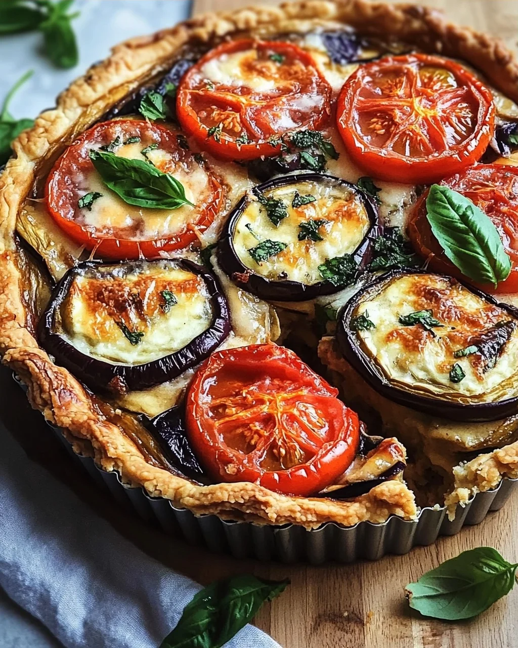 Sommer Tomaten und Auberginen Kuchen Rezept