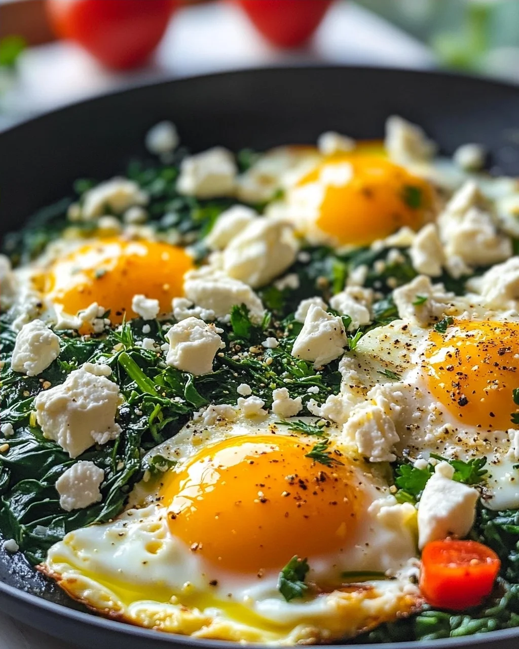 Spinat-Feta-Ei-Pfanne zum Frühstück – Schnell & Lecker