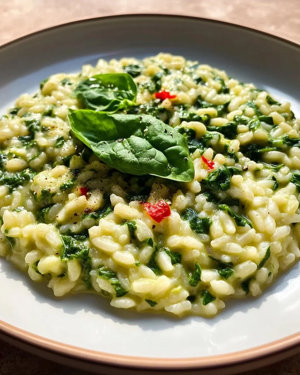 Spinat-Risotto mit frischen Kräutern