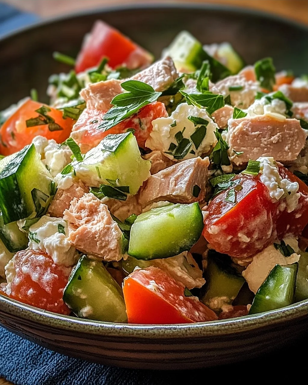 Thunfisch-Hüttenkäse-Salat