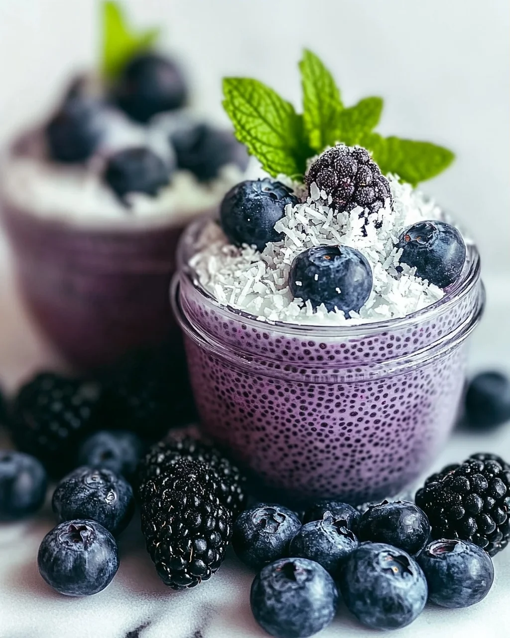 Veganer Blaubeer-Chia-Pudding