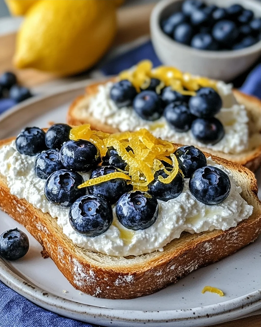 Zitronen-Blaubeer-Ricotta-Toast für jeden Tag